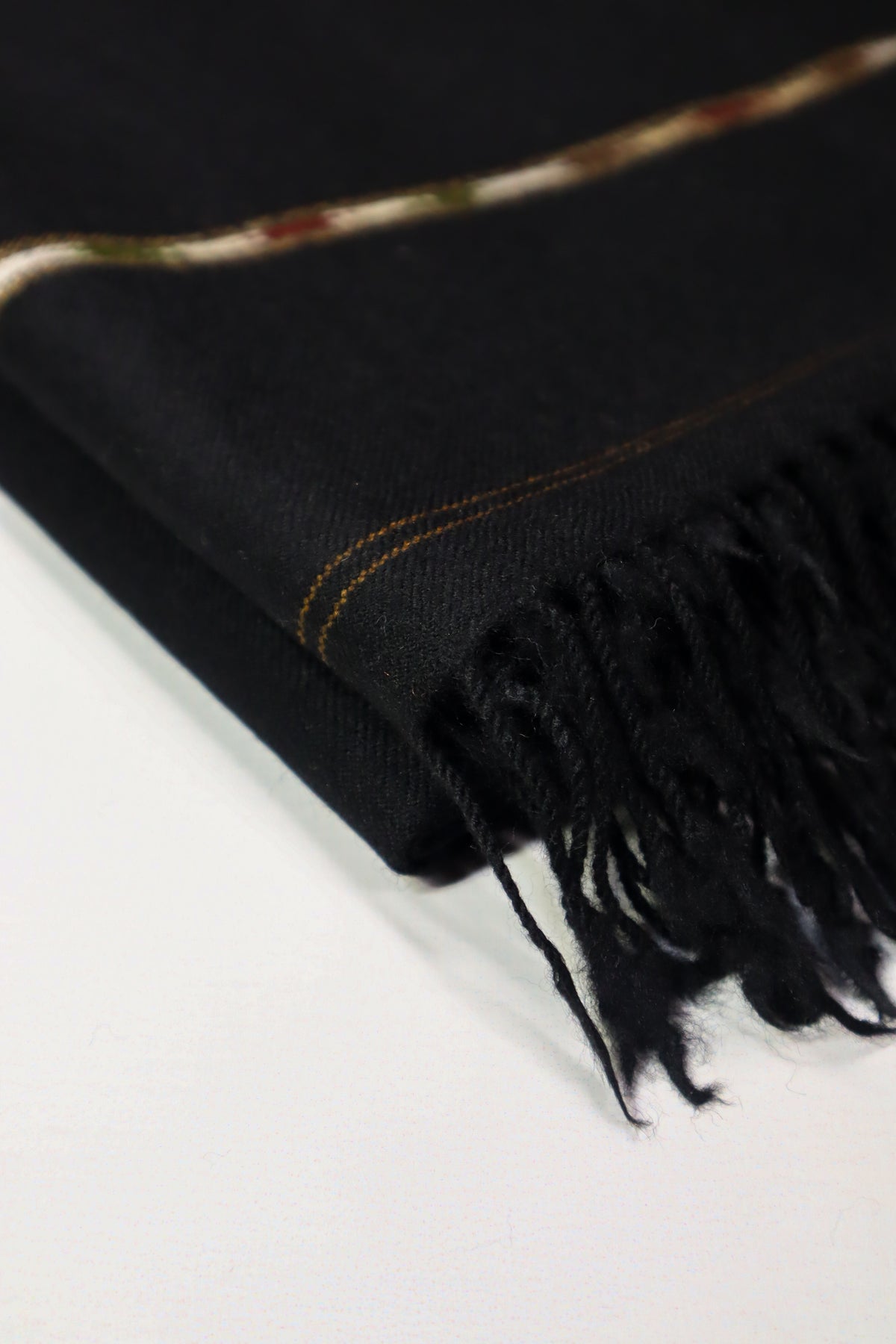 Premium Quality Plain Double Fiber Black Pure Woolen Shawl